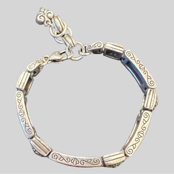 Brighton Tribeca Linked Panels Silver Plated Wrap Bracelet Adjustable 7”-8” EUC - Picture 6 of 10